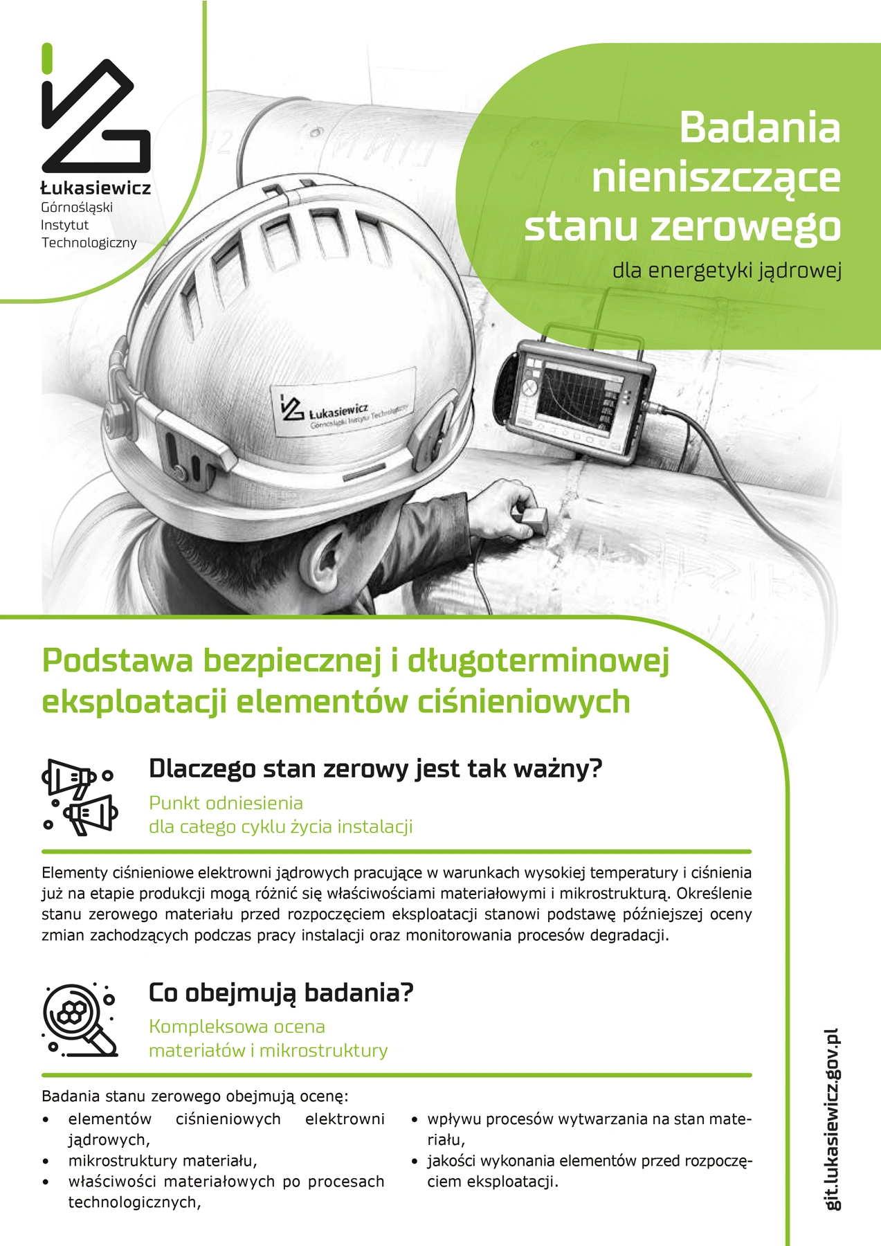 pogląd pierwszej strony ulotka GB ML badania NDT